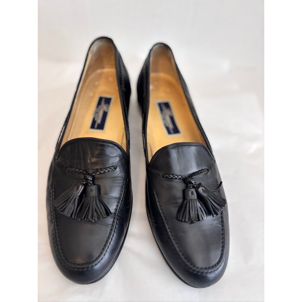 Cole Haan Bragano Black Premium Leather Tassel Kiltie Loafers Italy 11.5 M RARE - Picture 2 of 12